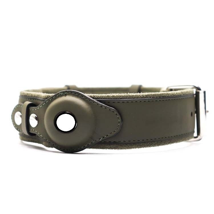 Leather GPS Dog Collar – Tracker-Ready Pet Collar for Apple AirTag