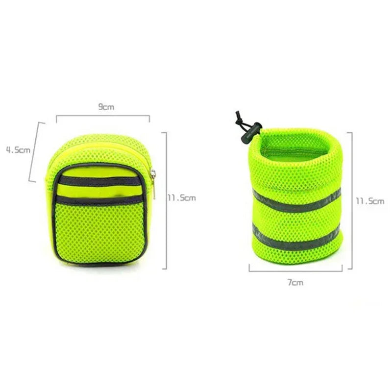 black hands-free dog leash with storage bag and pouch
