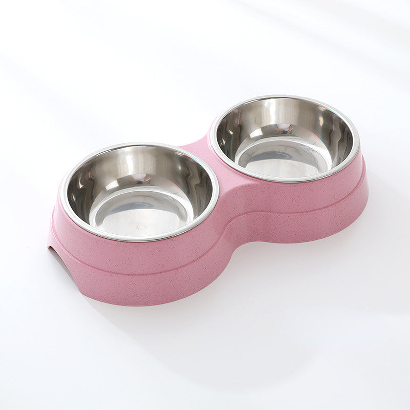 Double Pet Bowls – Stainless Steel Dog & Cat Food Water Feeder | PetsDrift