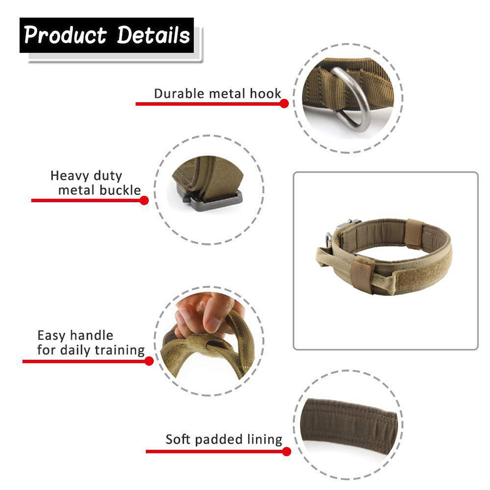 Heavy-Duty Tactical Dog Collar – Adjustable 1000D Nylon Collar with Quick Release Buckle