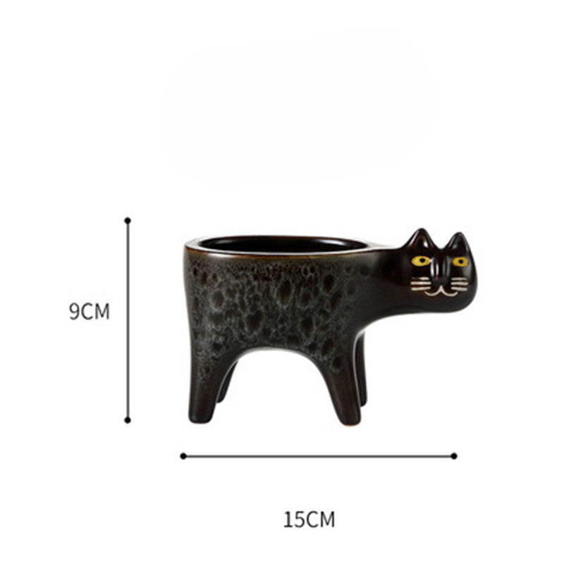Cute Cat Tail Flower Pot Ceramic Personality Creativity