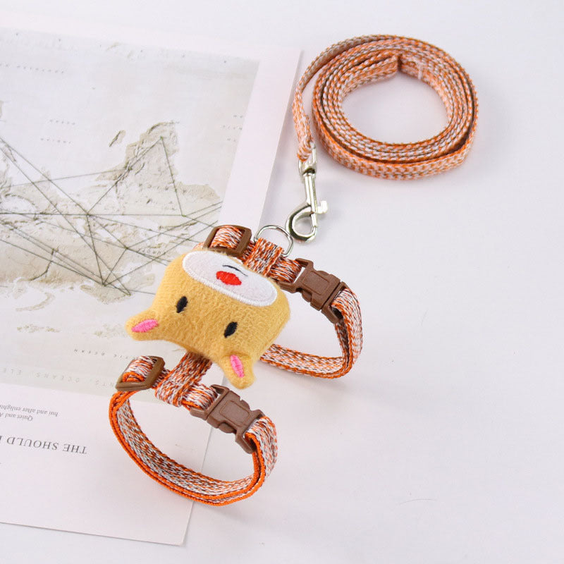 Cat Leash Harness – Adjustable I-Shaped Harness with Traction Rope for Walking
