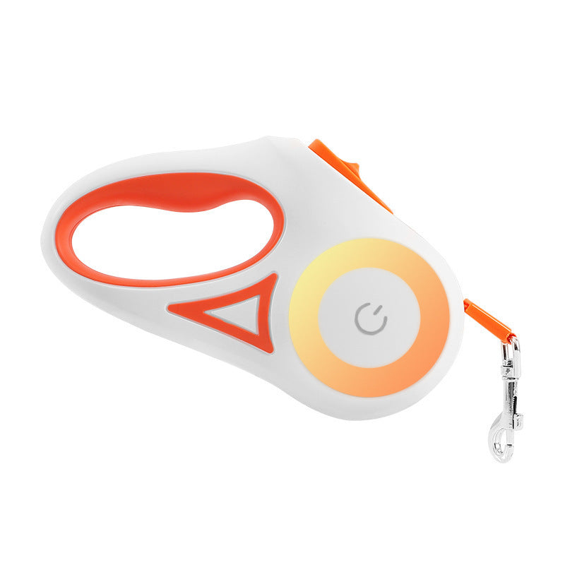 retractable dog leash with built-in LED light and collar