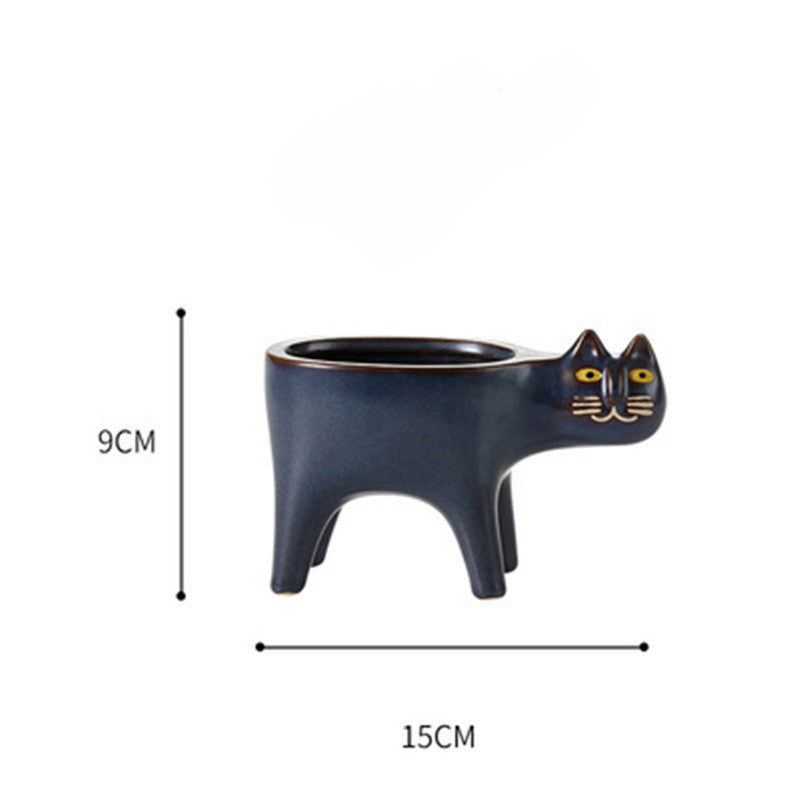 Cute Cat Tail Flower Pot Ceramic Personality Creativity