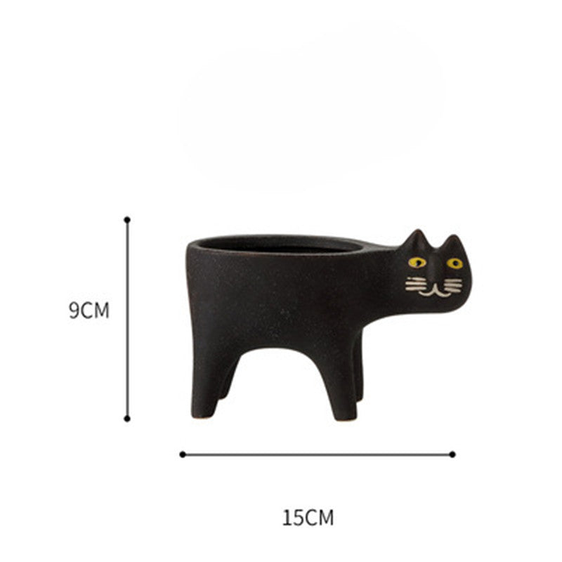 Cute Cat Tail Flower Pot Ceramic Personality Creativity