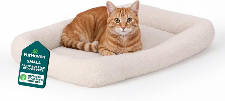 FurHaven Dog & Cat Bed – Extra Small Bolster Crate Pad with Soft Supportive Base, Machine Washable