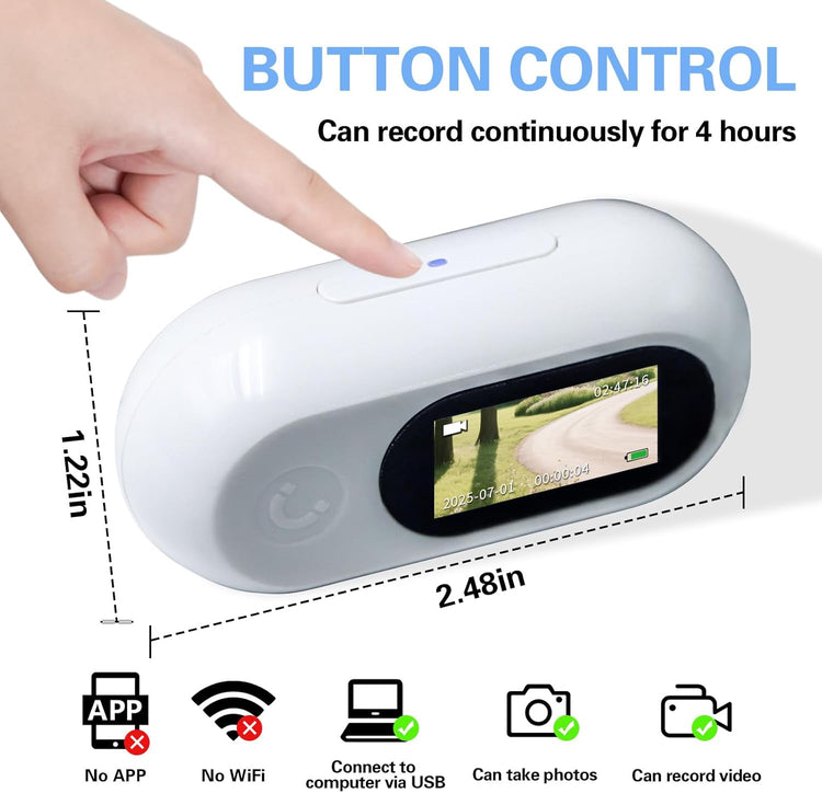 PRRPRR Pet Camera Collar – 1080P HD Wireless Dog Neck Cam with Air Tracker, 32GB Storage, No WiFi Required