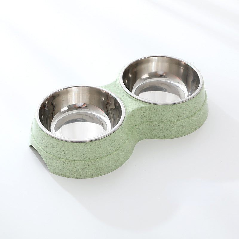 Double Pet Bowls – Stainless Steel Dog & Cat Food Water Feeder | PetsDrift