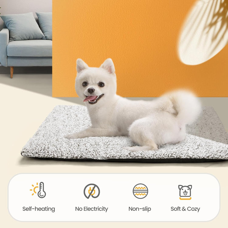 Self-Warming Cat & Dog Bed – 24×18" Thermal Pet Mat with Removable Cover, Extra Warm, Non-Slip, Washable for Indoor & Outdoor Use