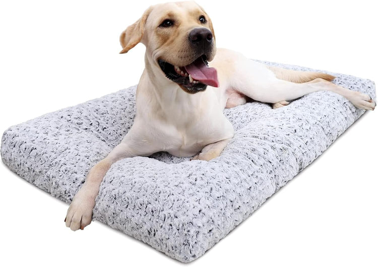KSIIA Washable Plush Dog Bed – Comfy Anti-Slip Crate Pad for Pets 🐶