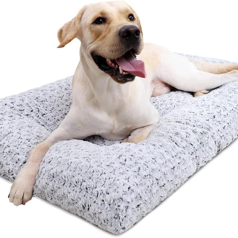 KSIIA Washable Plush Dog Bed – Comfy Anti-Slip Crate Pad for Pets 🐶