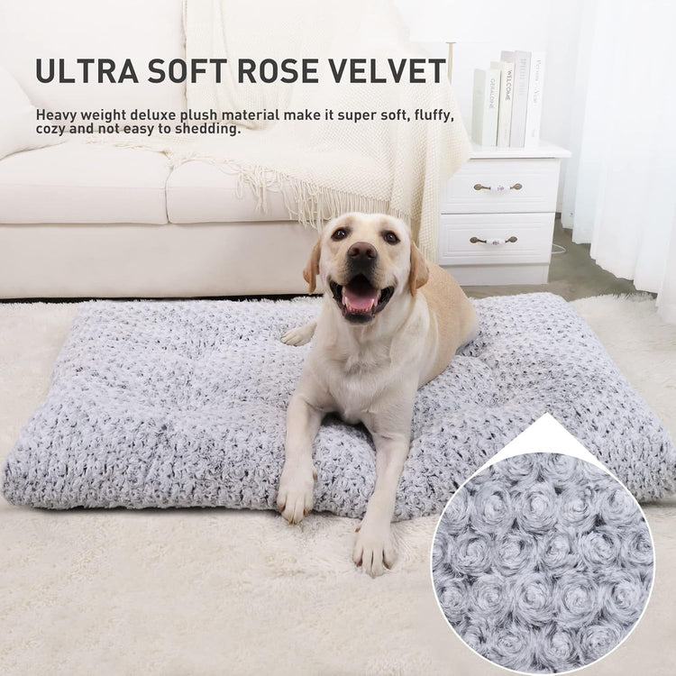 KSIIA Washable Plush Dog Bed – Comfy Anti-Slip Crate Pad for Pets 🐶