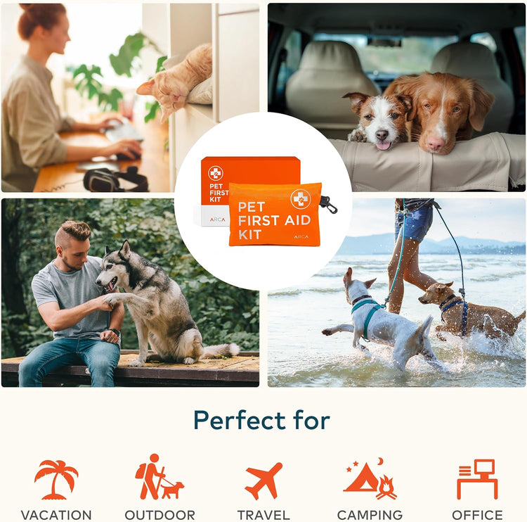 ARCA PET Dog First Aid Kit – Water-Resistant Reflective Pouch for Pet Emergencies, Hiking & Camping Essentials