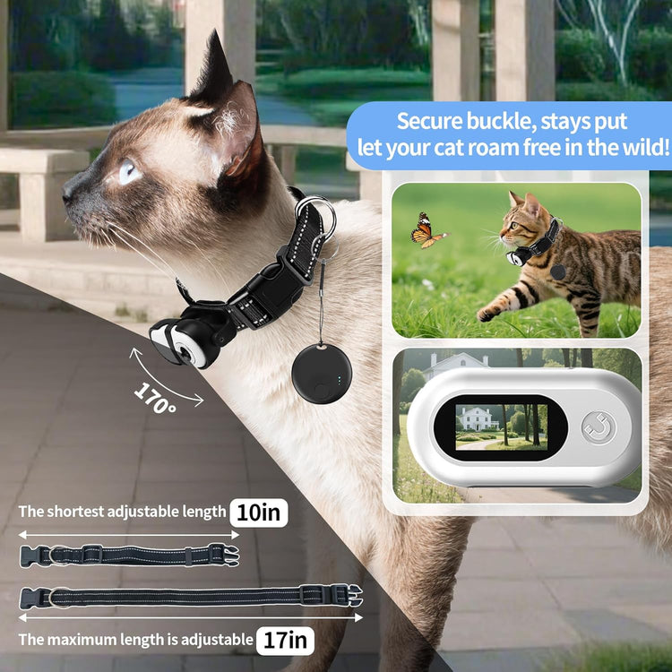 PRRPRR Pet Camera Collar – 1080P HD Wireless Dog Neck Cam with Air Tracker, 32GB Storage, No WiFi Required