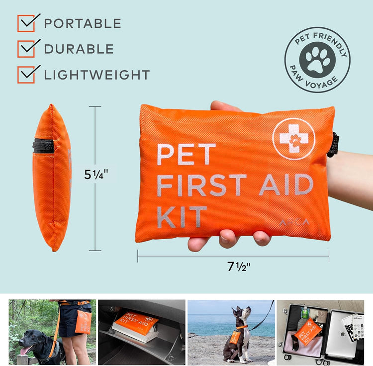 ARCA PET Dog First Aid Kit – Water-Resistant Reflective Pouch for Pet Emergencies, Hiking & Camping Essentials