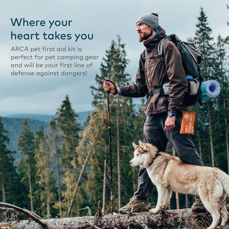ARCA PET Dog First Aid Kit – Water-Resistant Reflective Pouch for Pet Emergencies, Hiking & Camping Essentials