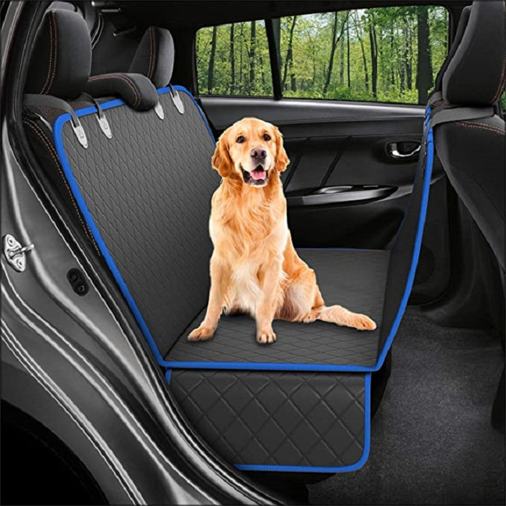 Back Seat Protector for Dogs – Waterproof Dog Car Seat Cover with Mesh View, Zippered Sides & Safety Hammock