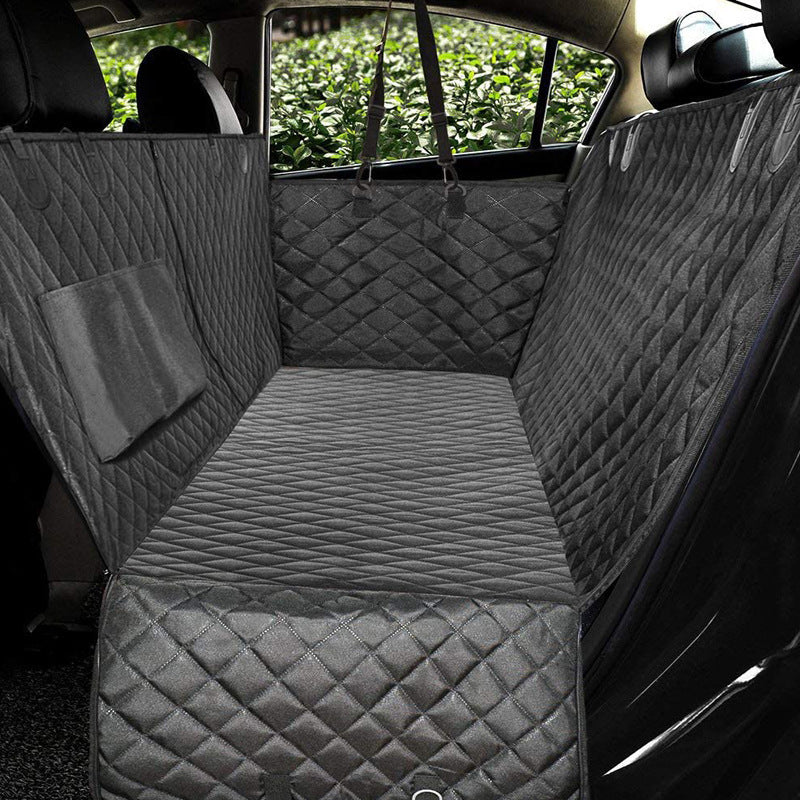 Back Seat Protector for Dogs – Waterproof Dog Car Seat Cover with Mesh View, Zippered Sides & Safety Hammock