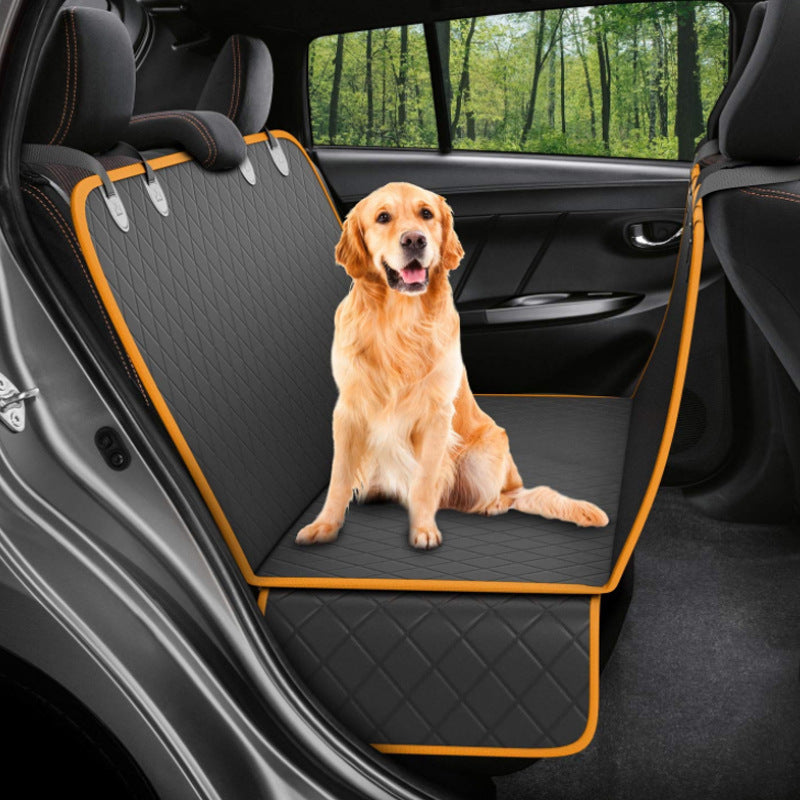 Back Seat Protector for Dogs – Waterproof Dog Car Seat Cover with Mesh View, Zippered Sides & Safety Hammock
