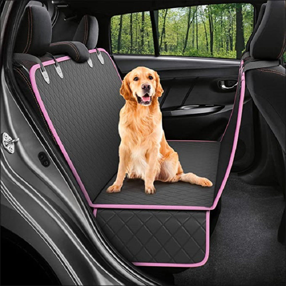 Back Seat Protector for Dogs – Waterproof Dog Car Seat Cover with Mesh View, Zippered Sides & Safety Hammock