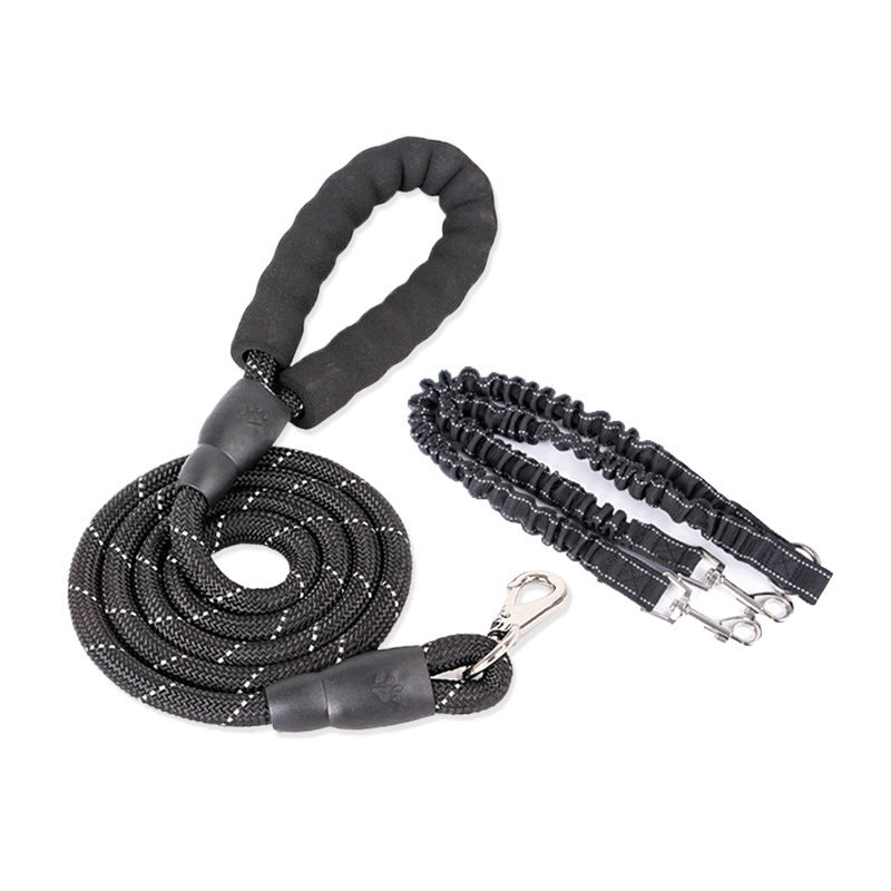 double handle dog leash for two dogs