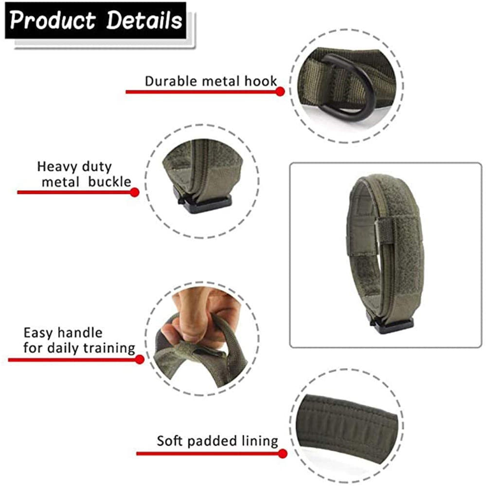 Tactical Dog Collar and Leash Set – Adjustable Military-Grade Nylon Gear for Dogs