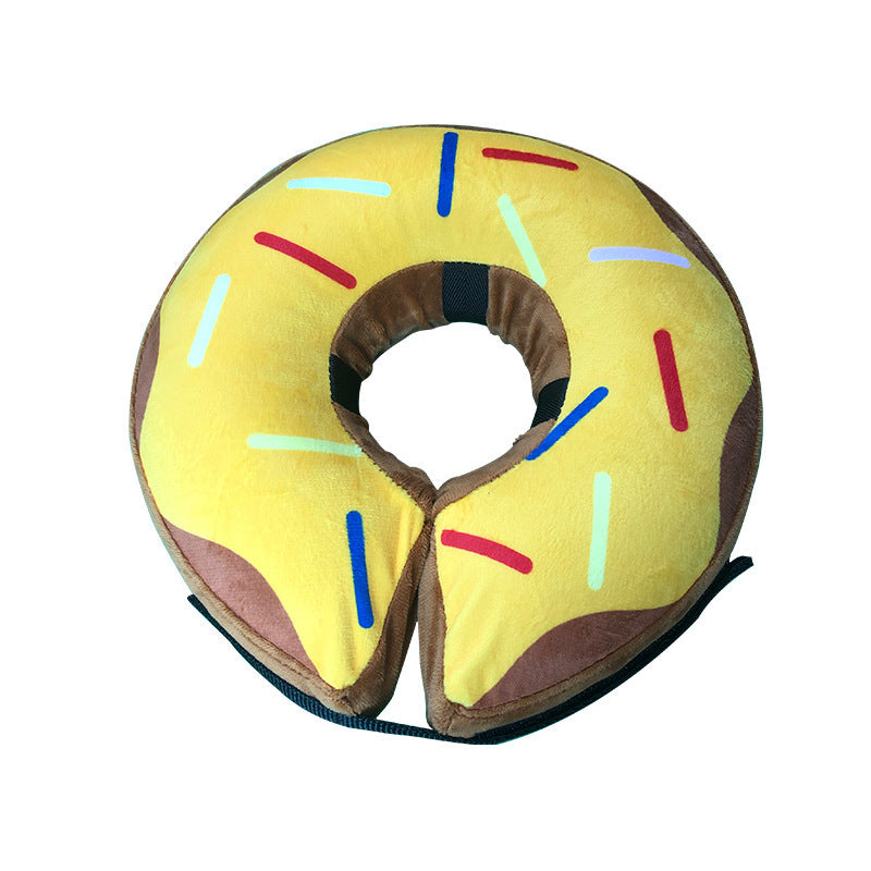 Cartoon Dog Donut Collar – Soft PVC Recovery Cone for Dogs