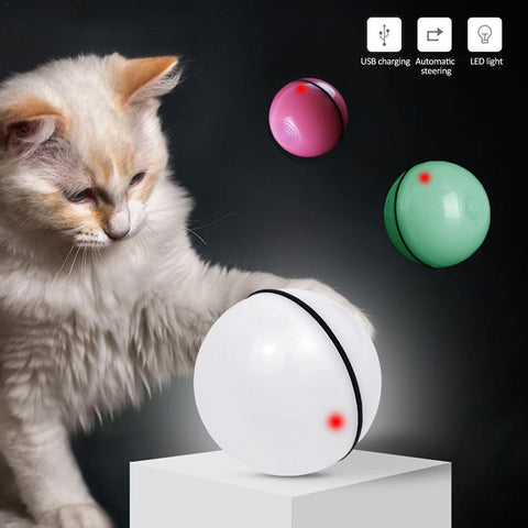 LED Laser Electronic Rolling Cat Toy Ball – Interactive Automatic Cat Toy | PetsDrift