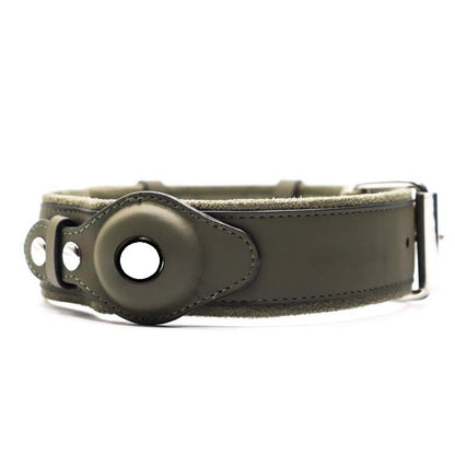 Leather GPS Dog Collar – Tracker-Ready Pet Collar for Apple AirTag
