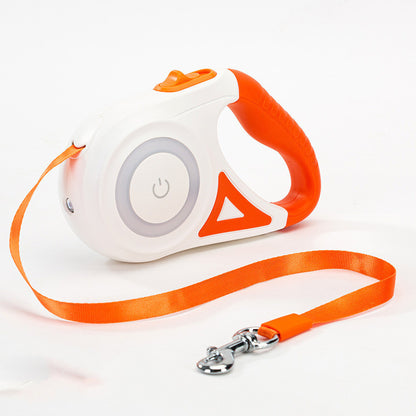 retractable dog leash with built-in LED light and collar