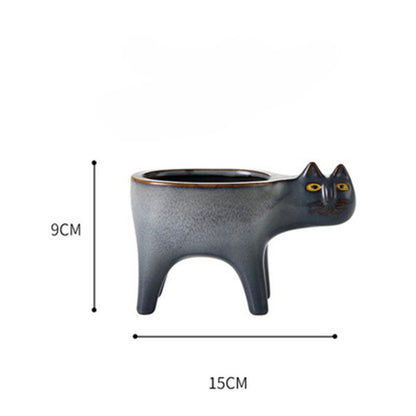 Cute Cat Tail Flower Pot Ceramic Personality Creativity