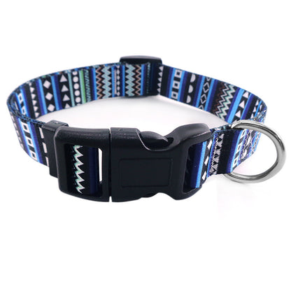 Bohemian design dog collar with bandana