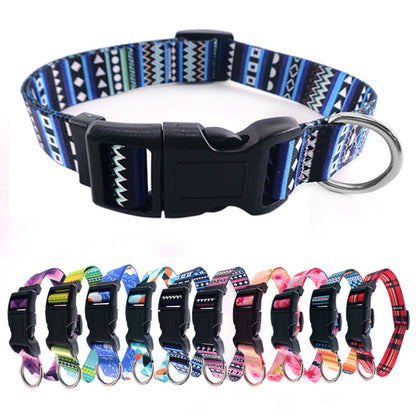 Bohemian design dog collar with bandana