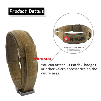 Heavy-Duty Tactical Dog Collar – Adjustable 1000D Nylon Collar with Quick Release Buckle