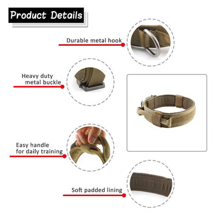 Heavy-Duty Tactical Dog Collar – Adjustable 1000D Nylon Collar with Quick Release Buckle