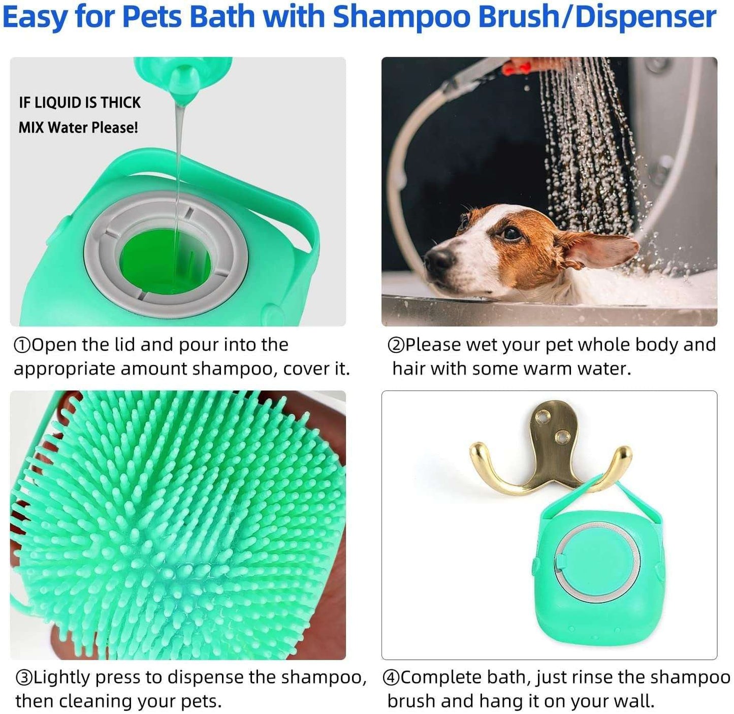Pet Grooming Brush & Shampoo Massager – Remove Pet Hair Gently | PetsDrift