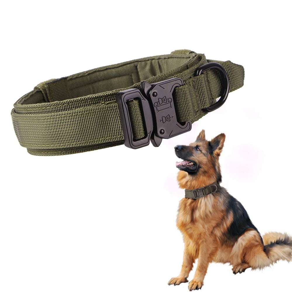 Tactical Dog Collar and Leash Set – Adjustable Military-Grade Nylon Gear for Dogs