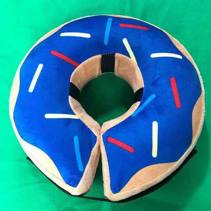 Cartoon Dog Donut Collar – Soft PVC Recovery Cone for Dogs