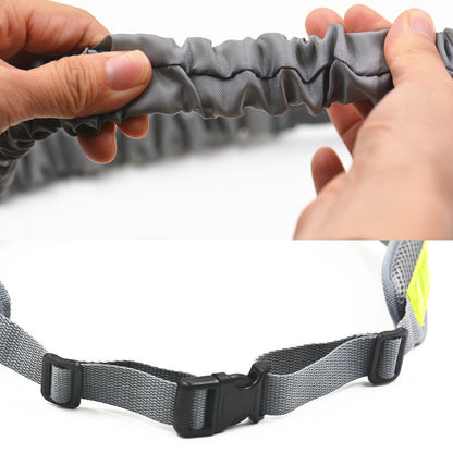 black hands-free dog leash with storage bag
