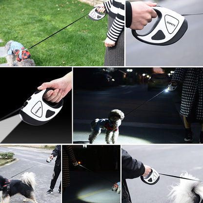 LED Retractable Dog Leash – Night Safety Fiber Leash for Dogs & Puppies
