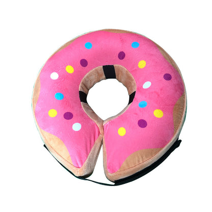 Cartoon Dog Donut Collar – Soft PVC Recovery Cone for Dogs