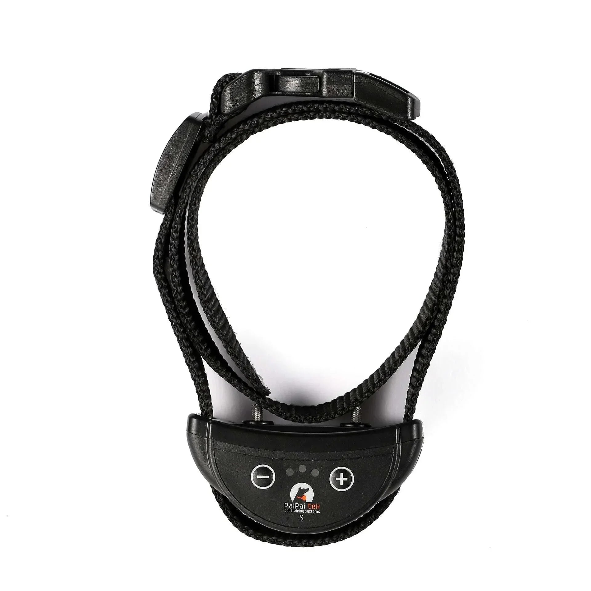 Adjustable black electric shock collar for dogs with a control unit
