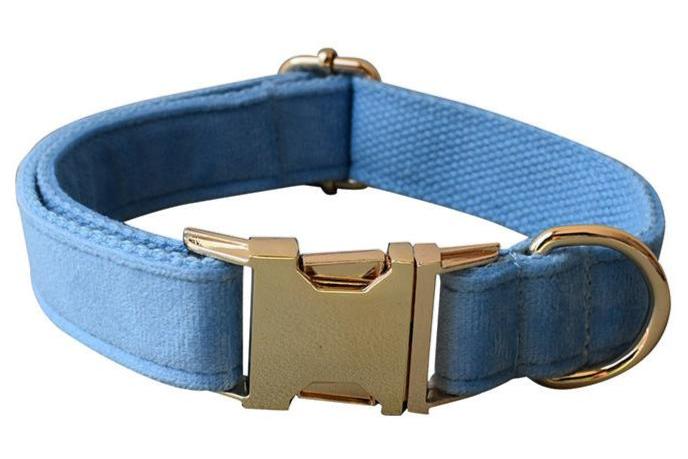 Blue Velvet Dog Collar Dog Rope Pet Collar