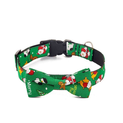 Simplicity Creative Printed Christmas Dog Collar with Bow – PetsDrift