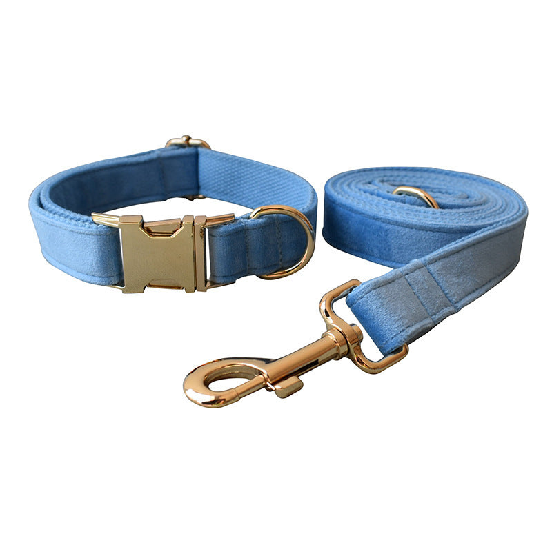 Blue Velvet Dog Collar Dog Rope Pet Collar