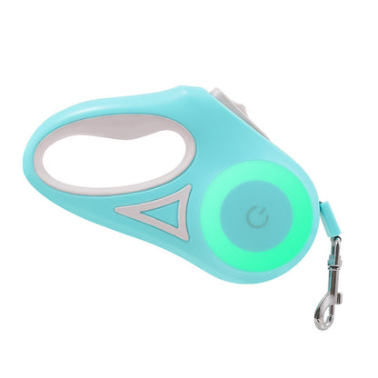 retractable dog leash with built-in LED light and collar