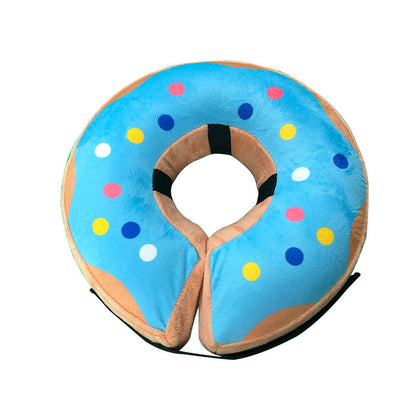 Cartoon Dog Donut Collar – Soft PVC Recovery Cone for Dogs