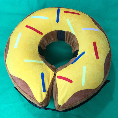 Cartoon Dog Donut Collar – Soft PVC Recovery Cone for Dogs