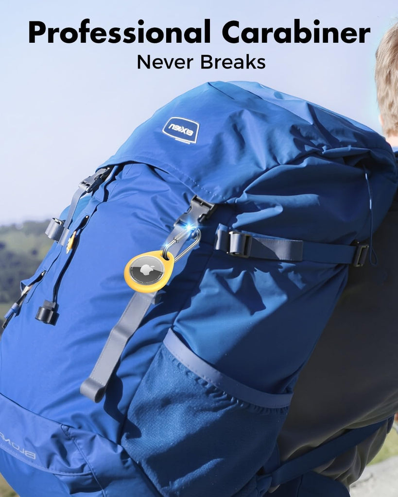 UNBREAKcable AirTag Holder – 4 Pack Waterproof & Shockproof TPU Case with Carabiner