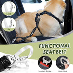 SlowTon Adjustable Dog Car Harness – Breathable Mesh Seat Belt with Elastic Bungee for Small & Medium Dogs